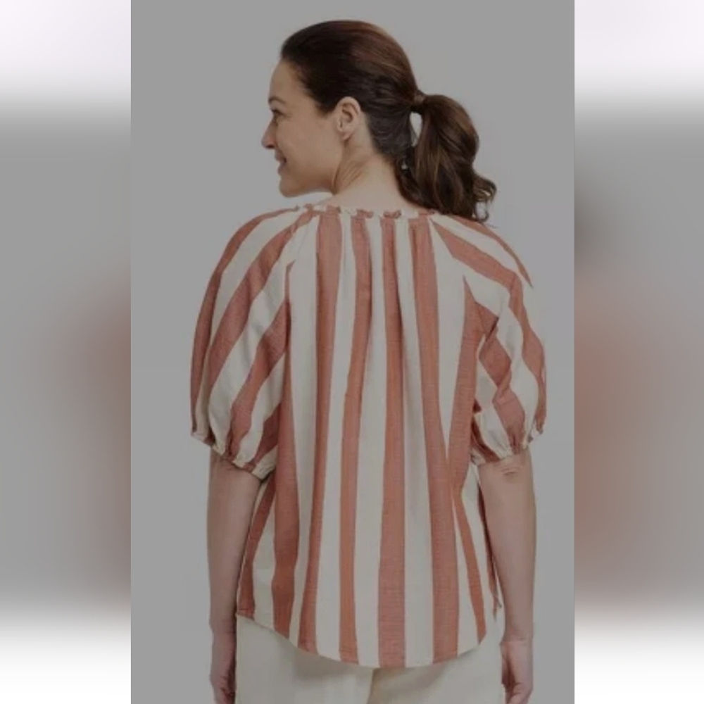 Knox Rose Striped Puff Sleeve Blouse - Picture 2 of 8